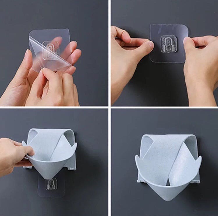 Creative Soap Holder With Hanging Hooks, Self Adhesive Soap Drain Rack, Soap Draining Tray For Bathroom Creative Soap Holder With Hanging Hooks, Self Adhesive Soap Drain Rack, Soap Draining Tray For Bathroom